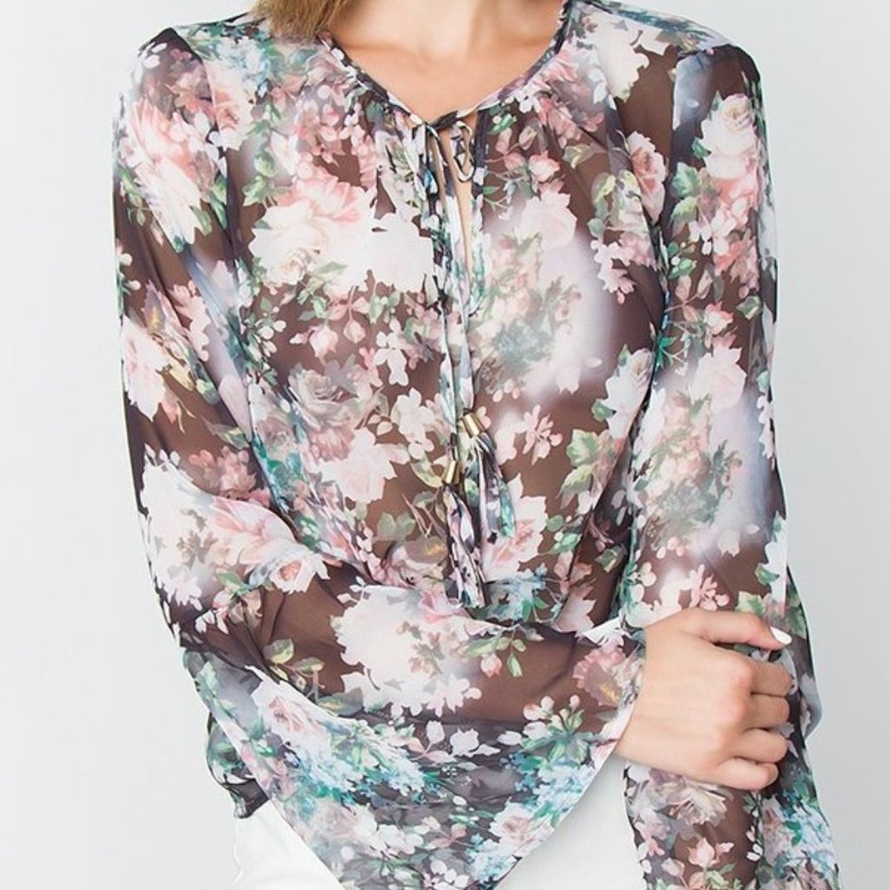 Maddie Floral Sheer Top